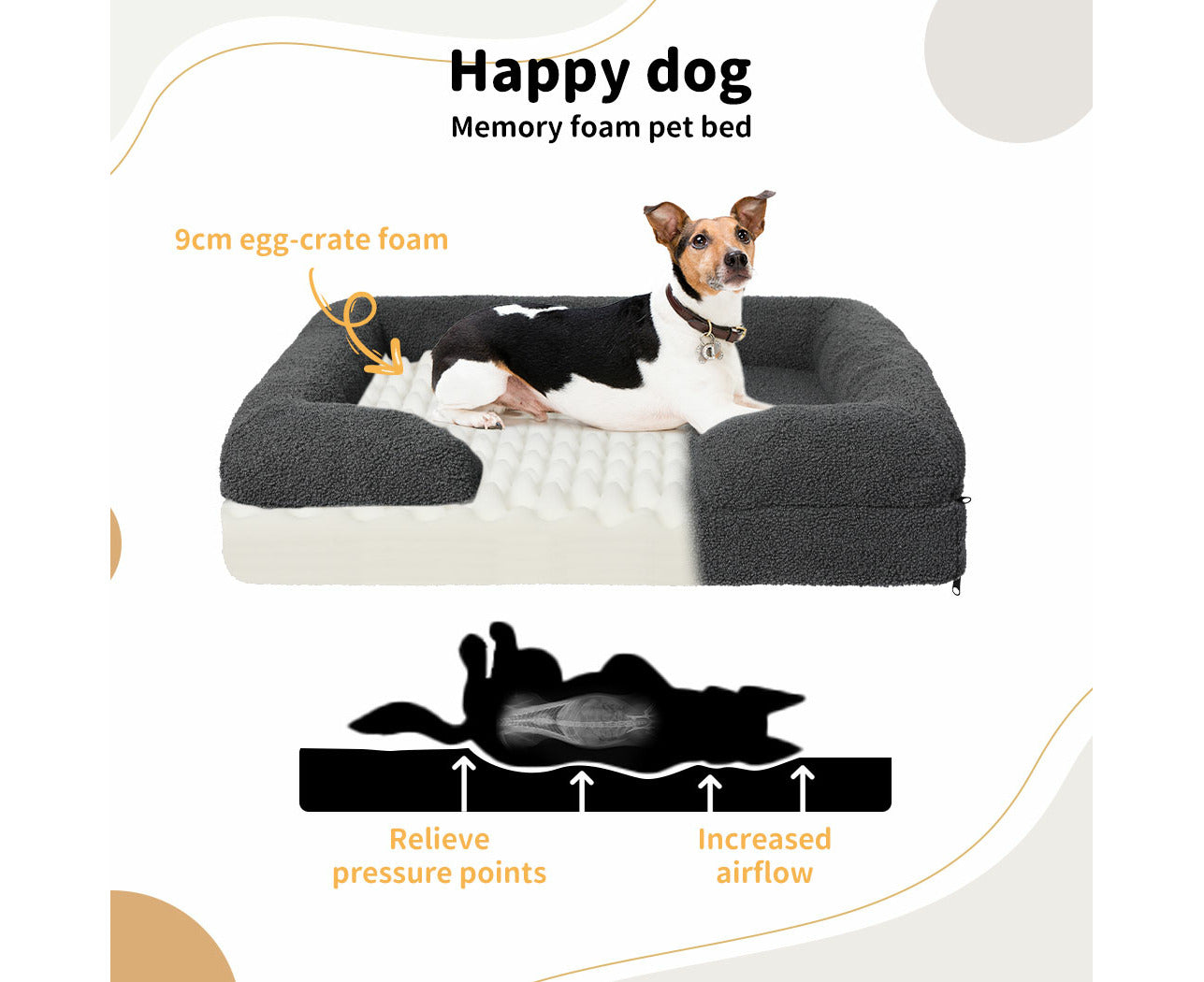 Memory Foam Pet Sofa Bed Cushion Dog Cat Mattress Washable Removable